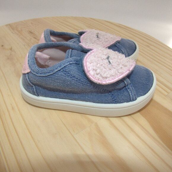 Carter's Blue Denim with Sherpa Heart Sneakers Toddler Size 5 - Picture 2 of 6